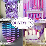 PartyWoo Purple Crepe Paper Streamers 4pcs 328ft Pack of Dark Purple