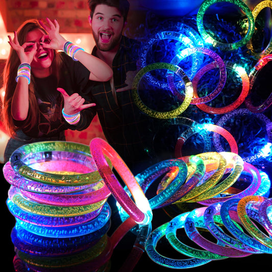OLUPP 28 Pack Glow Bracelets, Glow in the Dark Party Supplies, 6 Color