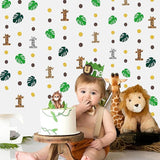 Wild One Jungle Theme Decorations Palm Leaf Dot Circle Garland