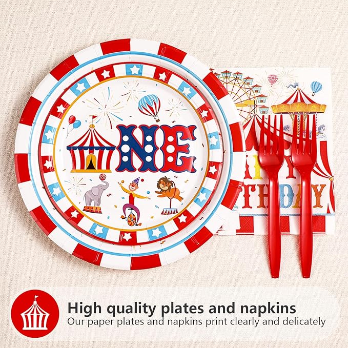 96Pcs Carnival 1st Birthday Party Decorations Carnival Circus First