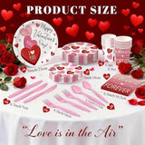 168PCS Happy Valentine's Day Party Supplies Pink Red White Heart