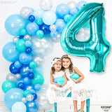 KatchOn, Giant Aqua Blue Number 4 Balloon - 40 Inch | Mermaid Number