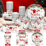 200 Pcs Baby Shower Paper Plates Cups Napkins Party Supplies