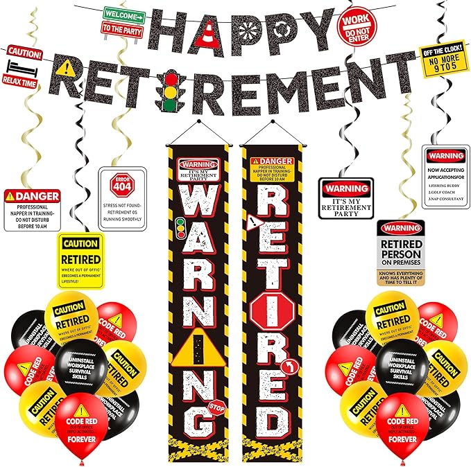 Retirement Party Decorations for Men Women Happy Retirement