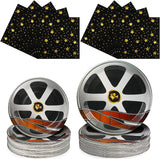 100 Pcs Movie Night Theme Party Supplies Serves 50 Plates and