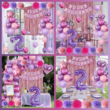 Pink Purple 2nd Birthday Party Decorations for Girls Number 2