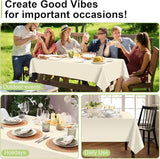 QIKSION Ivory Plastic Table Cloth Disposable 6 Pack, 54 x 108 Inch