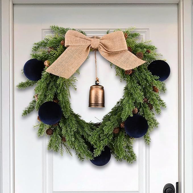 Velvet Ornaments for Christmas Tree Decorations - Navy Blue Xmas Ball