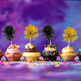 Gyufise 30Pcs Foil Firework Cupcake Toppers Sparkle Tinsel Cake #7