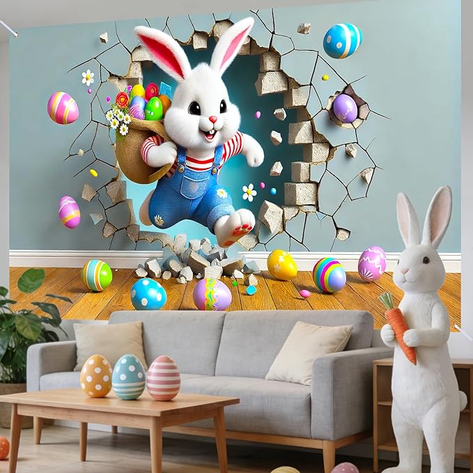 Easter Banner Polyester 43x70.86 Inches Large Easter Banner