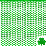 2 Pack St Patrick's Day Clover Streamers Curtains 3.3x6.6ft Green