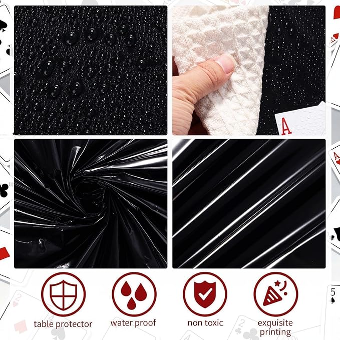 Oudain 6 Pcs Casino Night Tablecloth Casino Theme Party Decorations