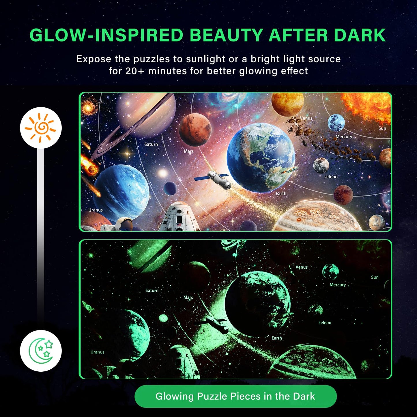 1000-Piece Space Explorer Puzzle: Glow-in-The-Dark Astronaut