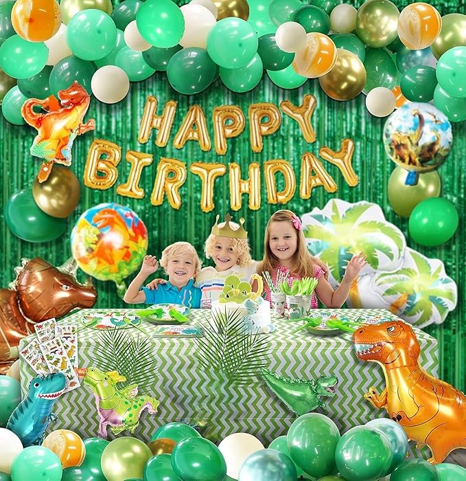 Party Spot! 172 Pcs Dinosaur Birthday Decorations 12 Tableware Sets
