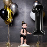 KatchOn, Large Black Number 1 Balloon - 40 Inch | Mylar Foil Balloon