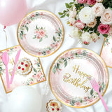 168 PCS Rose Gold Birthday Party Decorations Pink Floral Birthday