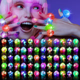OLUPP Party Favors 100 Pcs Light Up Rings, Glow In The Dark Party