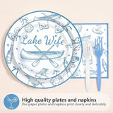 96Pcs Happy Engagement Party Decorations ﻿Dusty Blue Wedding Decor