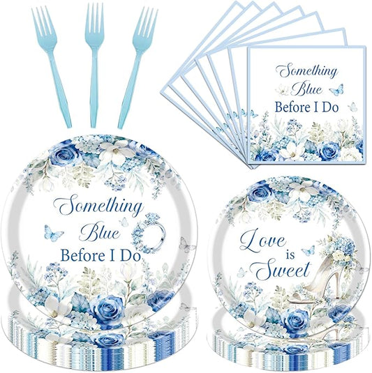 Something Blue Bridal Shower Decorations 96PCS Bachelorette Wedding