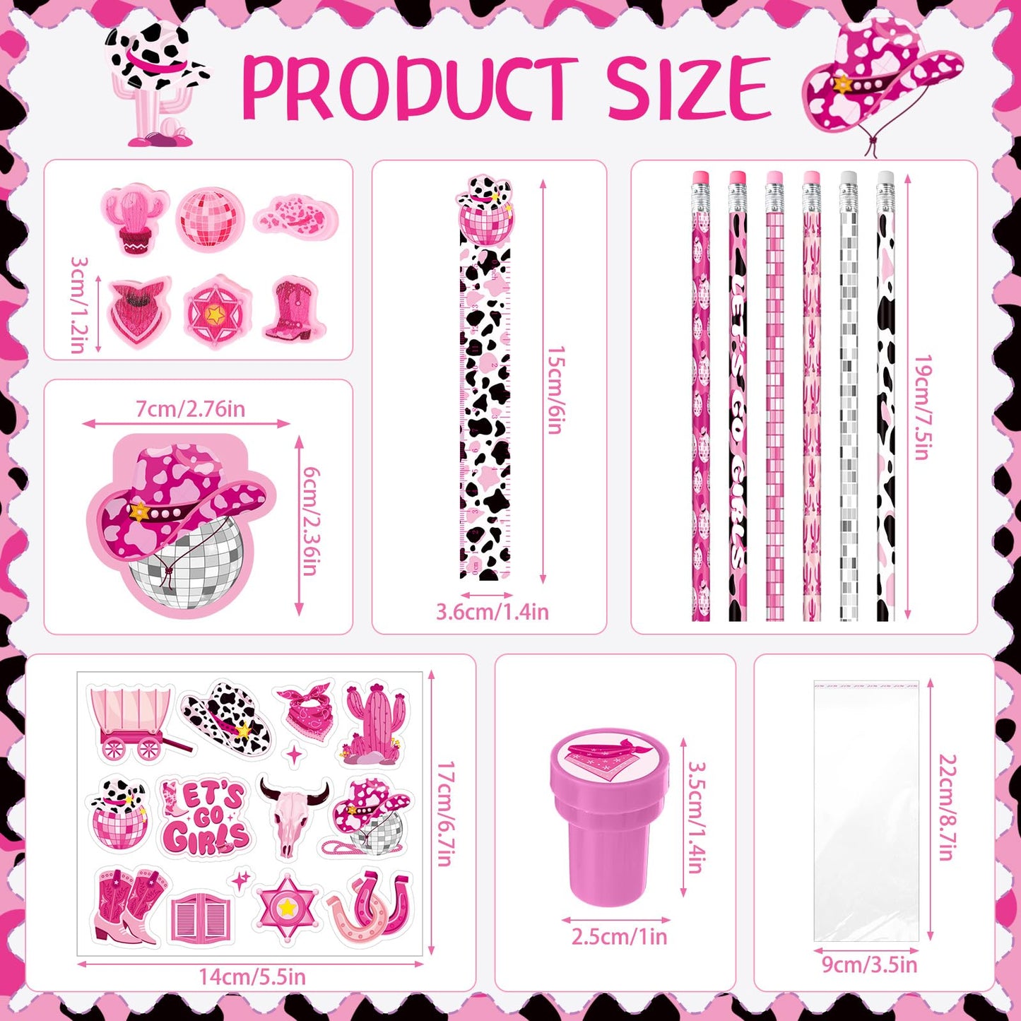 Cholemy 168 Pcs Cowgirl Party Favors Supplies Disco Cowgirl Stickers