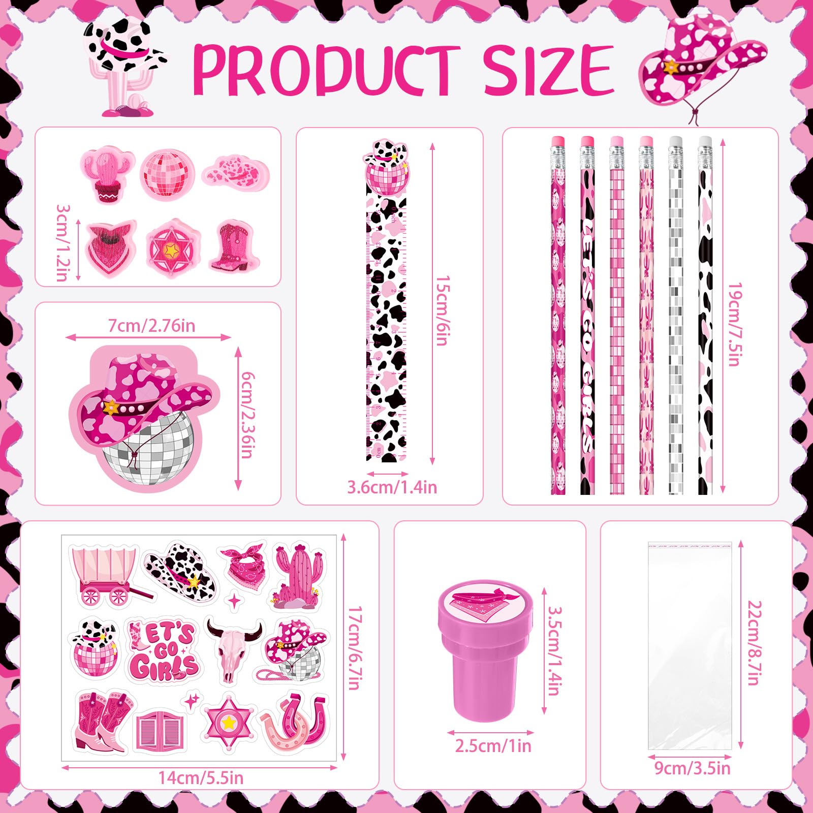 Cholemy 168 Pcs Cowgirl Party Favors Supplies Disco Cowgirl Stickers