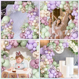 Ouddy Party Dusty Green Purple Pink Balloons Garland Arch Kit,