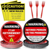 100 Pcs Funny Happy Retirement Party Supplies Caution Retirement