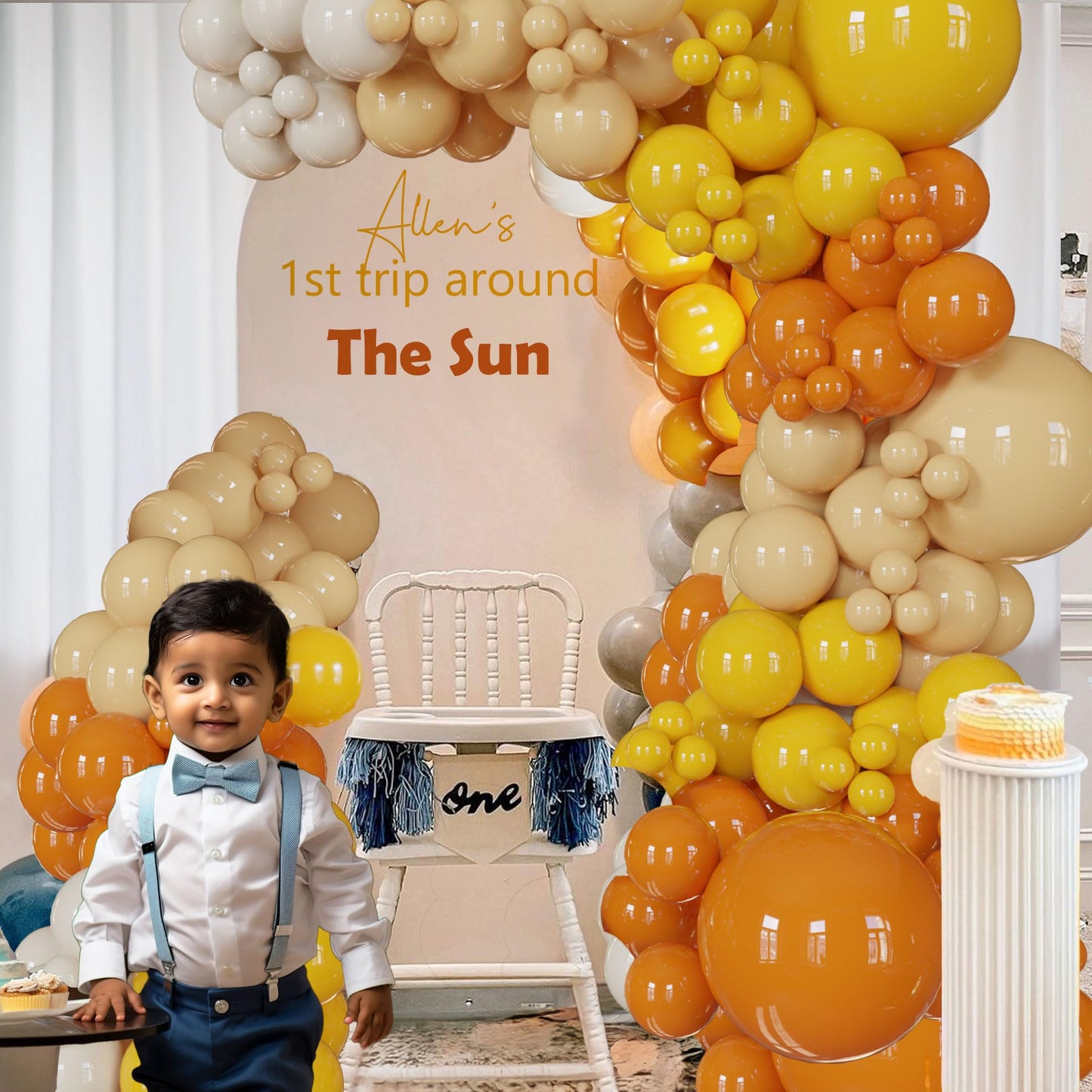 Here Comes The Sun Balloon Arch Kit 136 Pcs Retro Burnt Orange