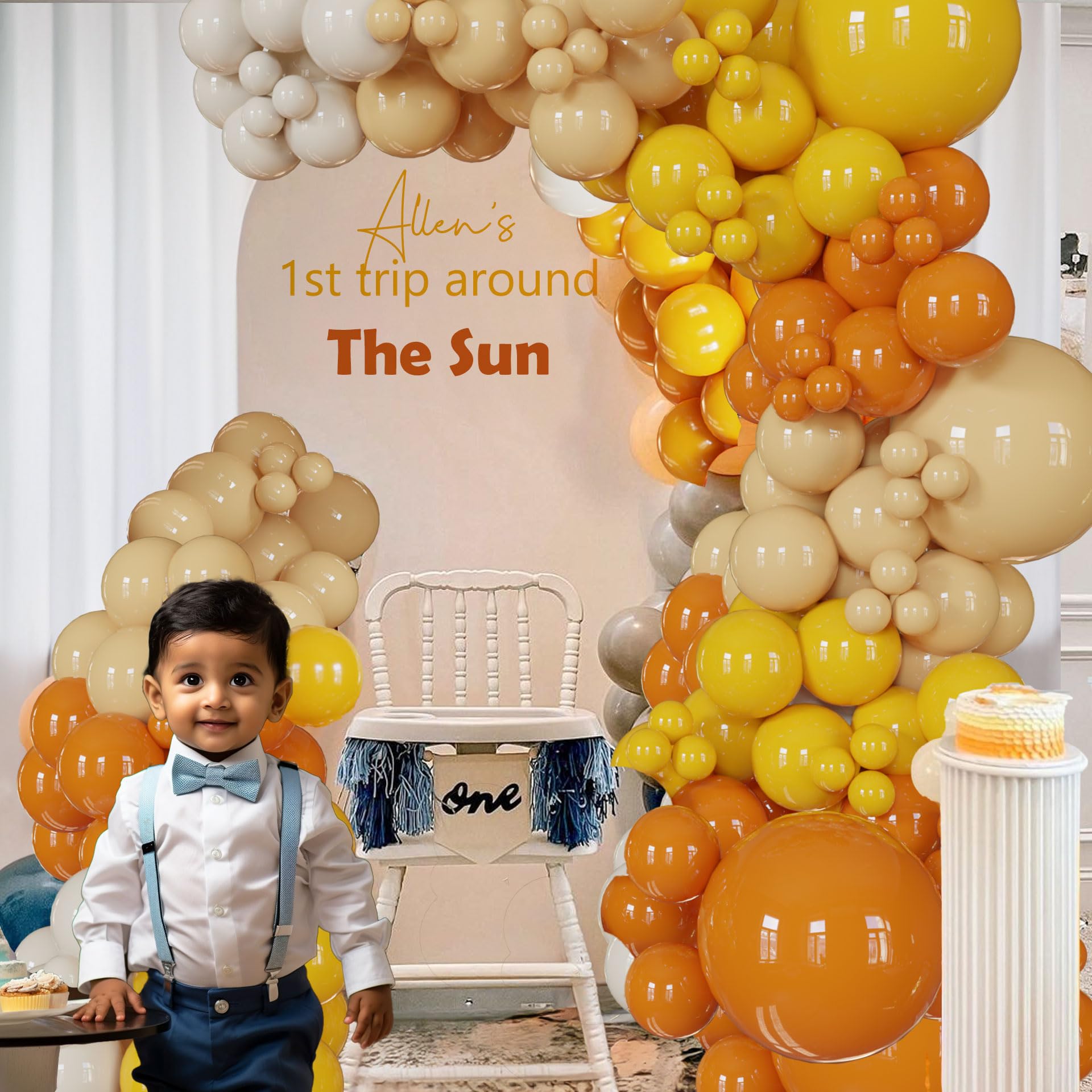 Here Comes The Sun Balloon Arch Kit 136 Pcs Retro Burnt Orange