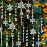 48pcs Christmas Crystal Ornaments for Tree - Iridescent Christmas