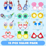 12 Pcs Hawaiian Luau Party Sunglasses Summer Pool Party Decorations
