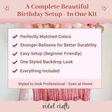 VIDAL CRAFTS 71 Piece Rose Gold Birthday Decorations for Women Party