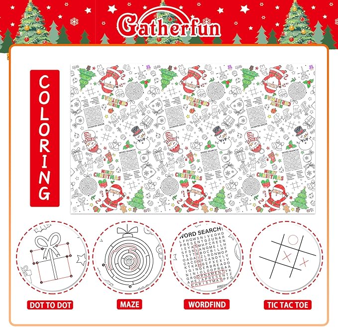 2 Pack Christmas Decorations Disposable Christmas Coloring