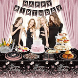123 Pack Black and Rose Gold Party Supplies Pink Birthday Party