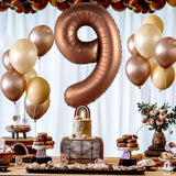 KatchOn, Giant Coffee Brown Number 9 Balloon - 40 Inch | Foil 9
