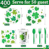400 Pcs St Patrick's Day Party Plates and Napkin Decoration Lucky