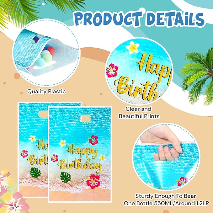Eccliy 30 Pcs Cartoon Blue Birthday Party Gift Bags Candy Goody Bags
