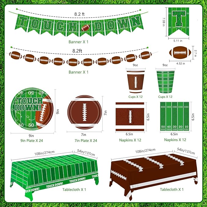 Football Party Decorations Football Party Supplies Dinner Plates
