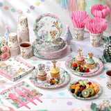 400 Pcs Safari Birthday Party Supplies Include Pink Green Jungle