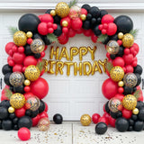 Red and Black Cheetah Print Balloons Arch Kit, Black Red Balloons