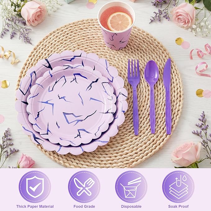 Yungyan 144 Pcs Kpop Birthday Decorations Kpop Party Plates Cups