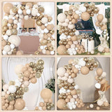Amandir 153pcs White Sand Balloon Garland Arch Kit, Different Sizes