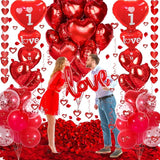 Valentines Day Decorations Set I Love You Balloons and Red
