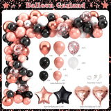 Retirement Party Decorations for Women 109Pcs Rose Gold Black Happy