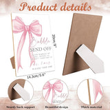 Pink Bow Theme Wooden Wedding Signs Bubble Send Off Sign Bridal
