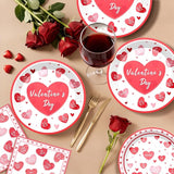 Valentine's Day Party Supplies Tableware Set Red Heart Love