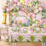 273 PCS Bear 1st Birthday Decorations All in One Baby Girl 1st