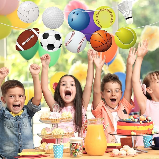 Hooqict Sports Themed Party Decorations Happy Birthday Banner