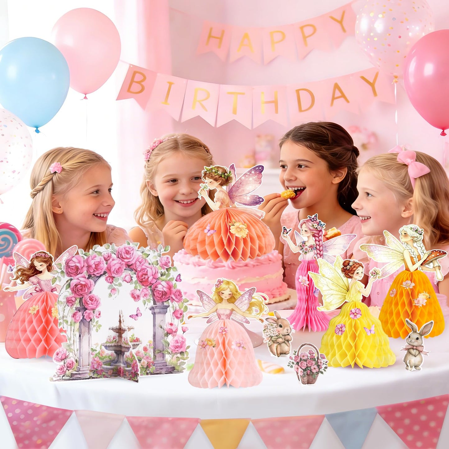 Paper Jazz Fairy Birthday Party Centerpieces for Table, Fairy