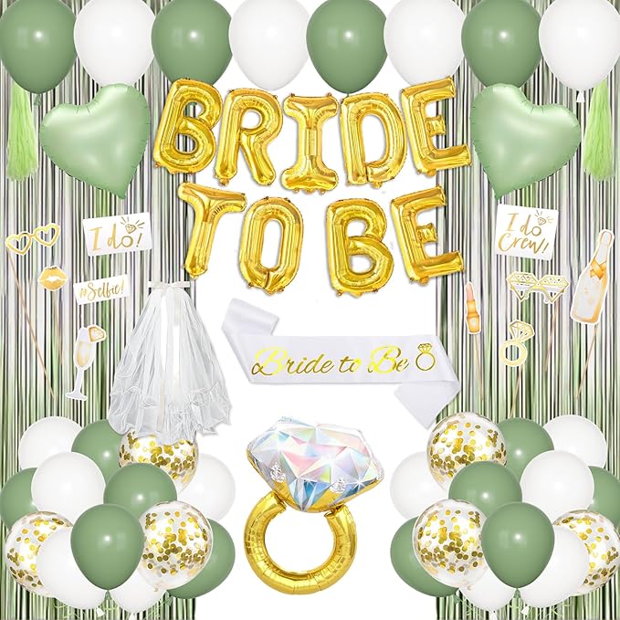 Bachelorette Party Decorations Supplies Sage Green Bridal Shower